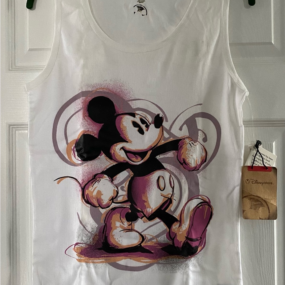 Disney White Ribbed Tank Top